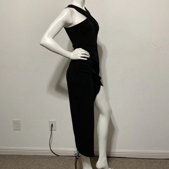 Lulus Guess Again Black Asymmetrical Midi Dress Size S - Picture 6 of 11